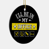 私はオフィスに入る – Woodworking おもしろい Carpentry セラミックオーナメント (右)
