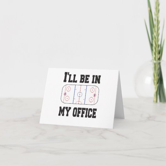 私はオフィスのホッケーをする サンキューカード (正面)