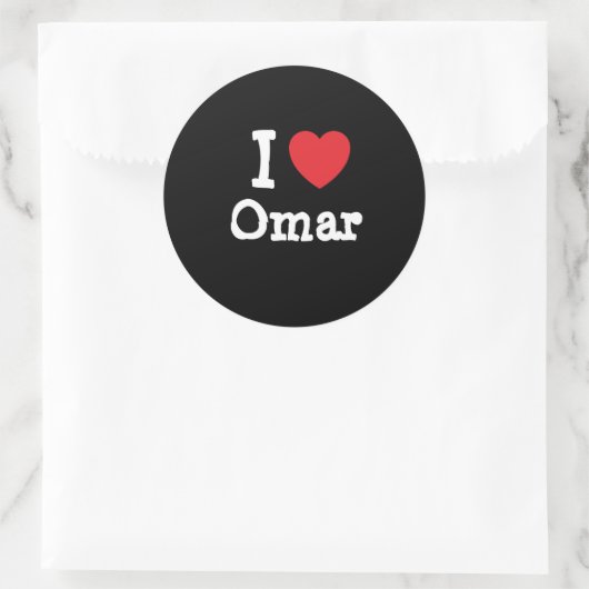 私はオマールハートカスタムパーソナライズされた ラウンドシール (バッグ)