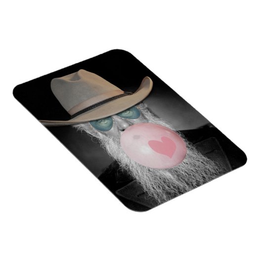 私はオヤジのガム吹の泡とハートを噛む マグネット (右側)