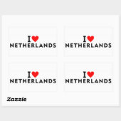 私はオランダ旅行旅行国のようなハートが大好き 長方形シール (シート)