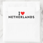 私はオランダ旅行旅行国のようなハートが大好き 長方形シール (バッグ)