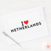 私はオランダ旅行旅行国のようなハートが大好き 長方形シール (封筒)