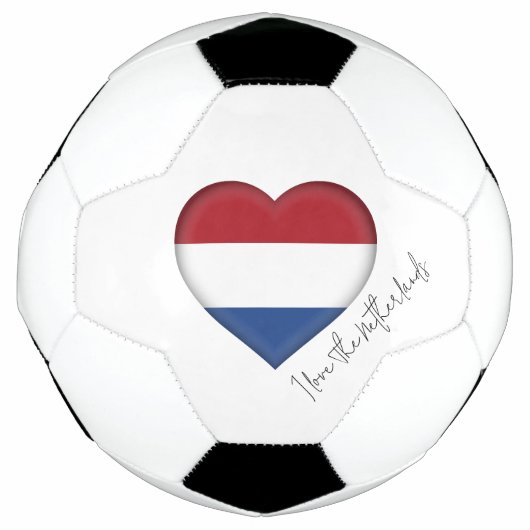 私はオランダ旗の色ハート サッカーボール (正面)