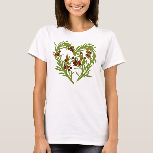 私はオリーブ色のTシャツを愛します Tシャツ (正面)