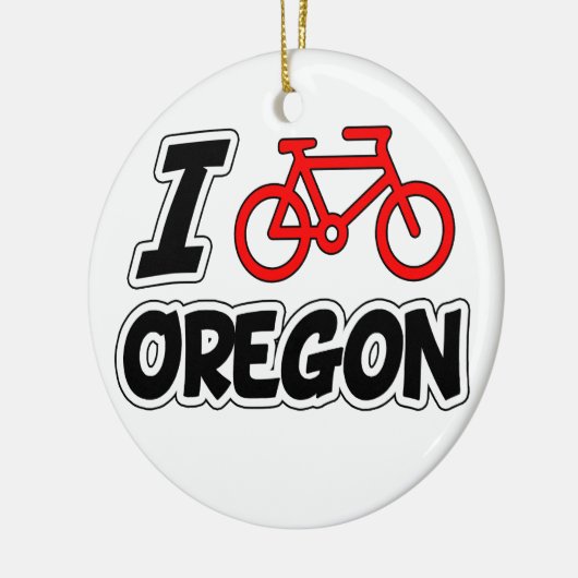 私はオレゴンを循環させることを愛します セラミックオーナメント (左)