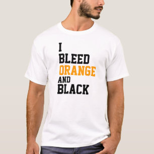 私はオレンジおよび黒を出血させます Tシャツ