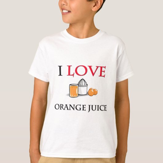 私はオレンジジュースを愛します Tシャツ (正面)