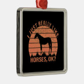 私はオレンジ色のミカンの馬が大好き メタルオーナメント (右)