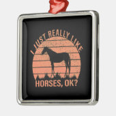 私はオレンジ色のミカンの馬が大好き メタルオーナメント (左)