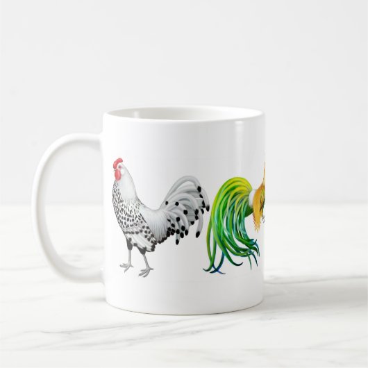 私はオンドリのマグを愛します コーヒーマグカップ (左)
