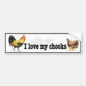私はオンドリ、雌鶏および鶏との私のChooksを愛します バンパーステッカー (正面)