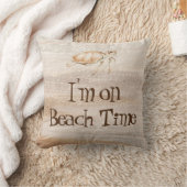 私はオンビーチタイムシーウミガメおもしろい引用文動物 クッション (ブランケット)