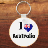 私はオーストラリアとハートが大好き – 国、旅行/スポーツ キーホルダー (正面)
