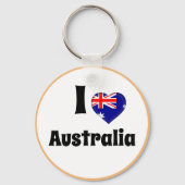 私はオーストラリアとハートが大好き – 国、旅行/スポーツ キーホルダー (裏面)