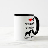 私はオーストラリアの羊飼い二人のコーヒーマグが大好き マグカップ (正面右)