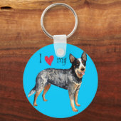 私はオーストラリア産の牛飼いが大好き キーホルダー (正面)