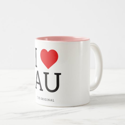 私はオーストラリア| IのハートのAUのマグを愛します ツートーンマグカップ (正面右)