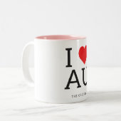 私はオーストラリア| IのハートのAUのマグを愛します ツートーンマグカップ (正面左)