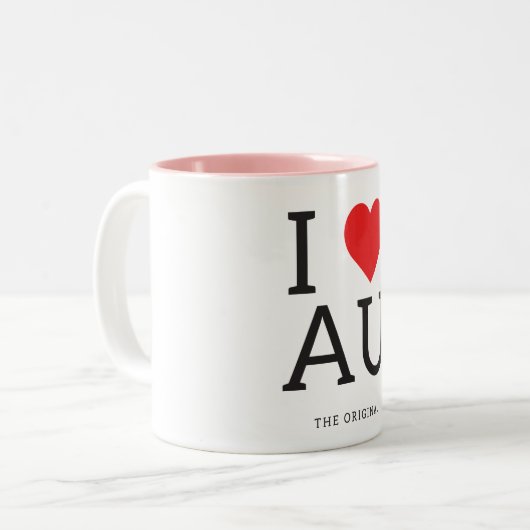 私はオーストラリア| IのハートのAUのマグを愛します ツートーンマグカップ (正面左)