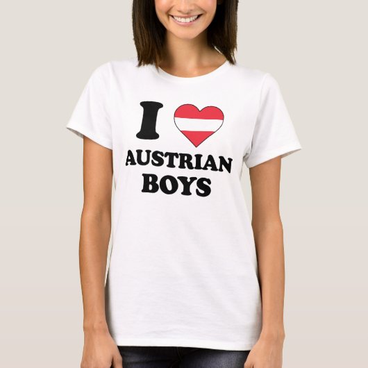 私はオーストリアの少年を愛している Tシャツ (正面)