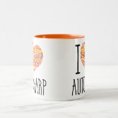 私はオートハープオレンジマンダラハート ツートーンマグカップ (中央)