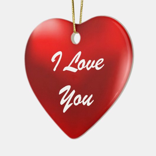 私はオーナメントのハート愛します セラミックオーナメント (左)