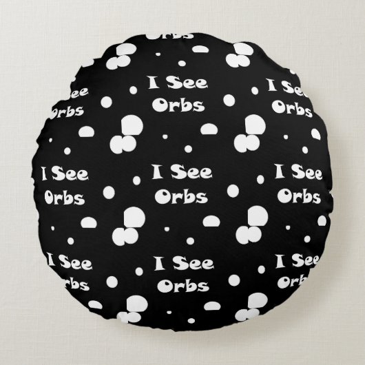 私はオーブスの丸い枕を見る ラウンドクッション (正面)