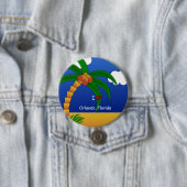 "私はオーランド大好き,フロリダ州"装飾 缶バッジ (インサイチュ)