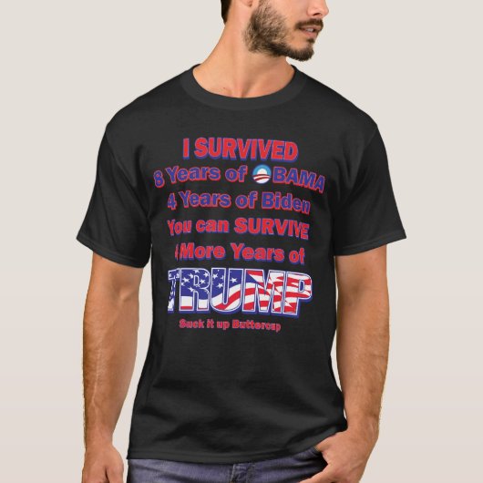 私はオ生き延びバマとバイデン氏 Tシャツ (正面)