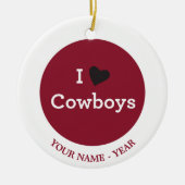 私はカウボーイを愛します セラミックオーナメント (正面)
