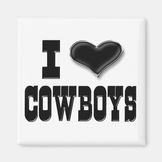 私はカウボーイズ磁石が大好き マグネット (正面)