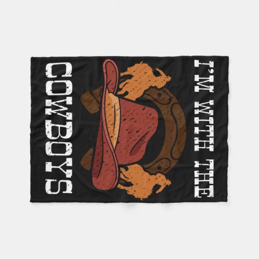 私はカウボーイレルレーシングホルセック乗馬ロッドと一緒にいる フリースブランケット (正面(横))