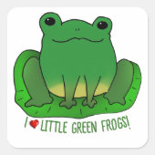 私はカエルが大好き スクエアシール (正面)