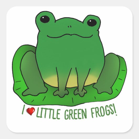 私はカエルが大好き スクエアシール (正面)