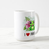 私はカエルのコーヒーマグが大好き コーヒーマグカップ (正面右)