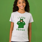 私はカエル可愛い女の子が大好きグリーンカエルフード付きスウェットシャツ Tシャツ