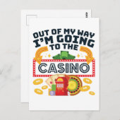 私はカジノギャンブラーに行く途中 ポストカード (正面/裏面)
