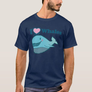 私はカスタマイズクジラのTシャツを-愛します Tシャツ