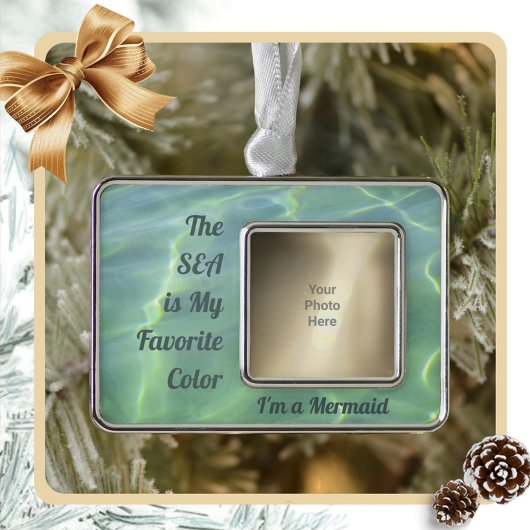 私はカスタマイズ可能な写真を持つマーメイド シルバープレートフレームオーナメント
