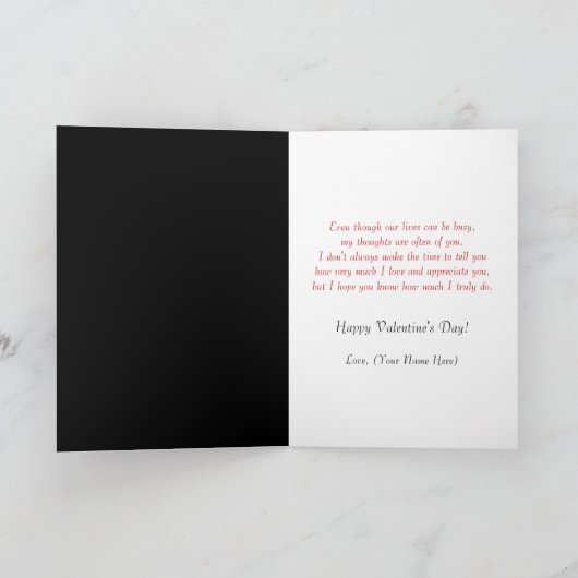 私はカスタムあなたのカード、赤いバラの渦巻きを愛している シーズンカード (内部)