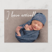 私はカスタム到着したベビー写真ありがとう 案内ポストカード (正面)