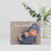 私はカスタム到着したベビー写真ありがとう 案内ポストカード (スタンド正面)
