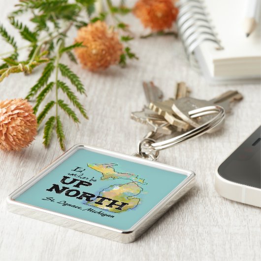 私はカスタム北ミシガンに行くほうがいい キーホルダー (側面)