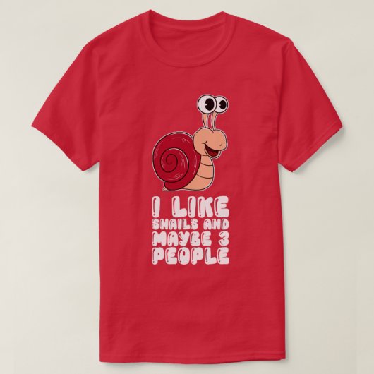 私はカタツムリが好きで、3人くらいかな Tシャツ (デザイン正面)