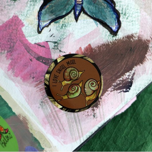 私はカタツムリのメールの丸クラシックいステッカーが大好き ラウンドシール