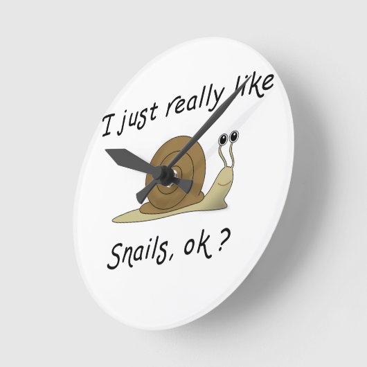 私はカタツムリの贈り物ユーモアのあるが本当に好き ラウンド壁時計 (傾斜)