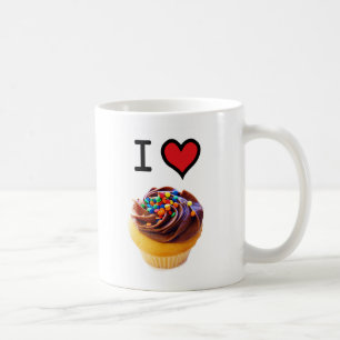 私はカップケーキを愛します コーヒーマグカップ