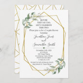 私はカップルが緑の金ゴールドをシャワーすると言う前 招待状 (正面/裏面)