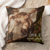 私はカップルの引用文の写真名を愛する クッション (ブランケット)